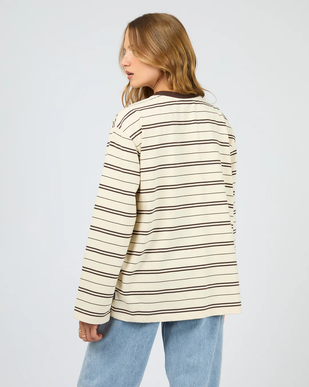 SILENT THEORY Stripe Long Sleeve Tee - Chocolate