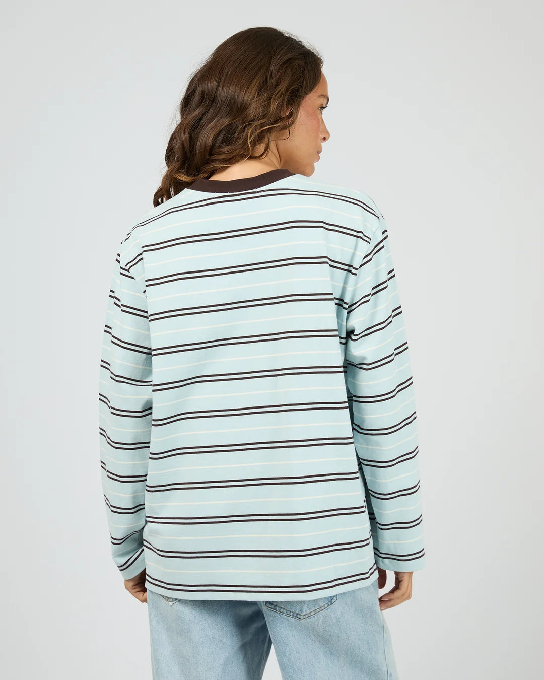 SILENT THEORY Stripe Long Sleeve Tee - Light Blue