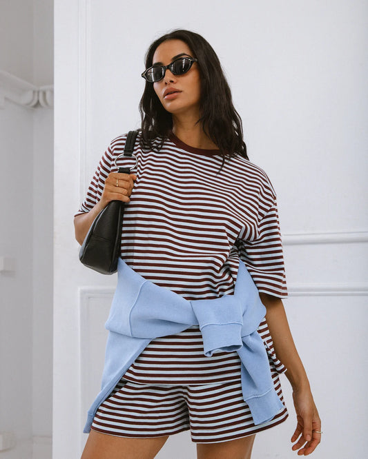Silent Theory - Striped Short Sleeve Tee Light Blue