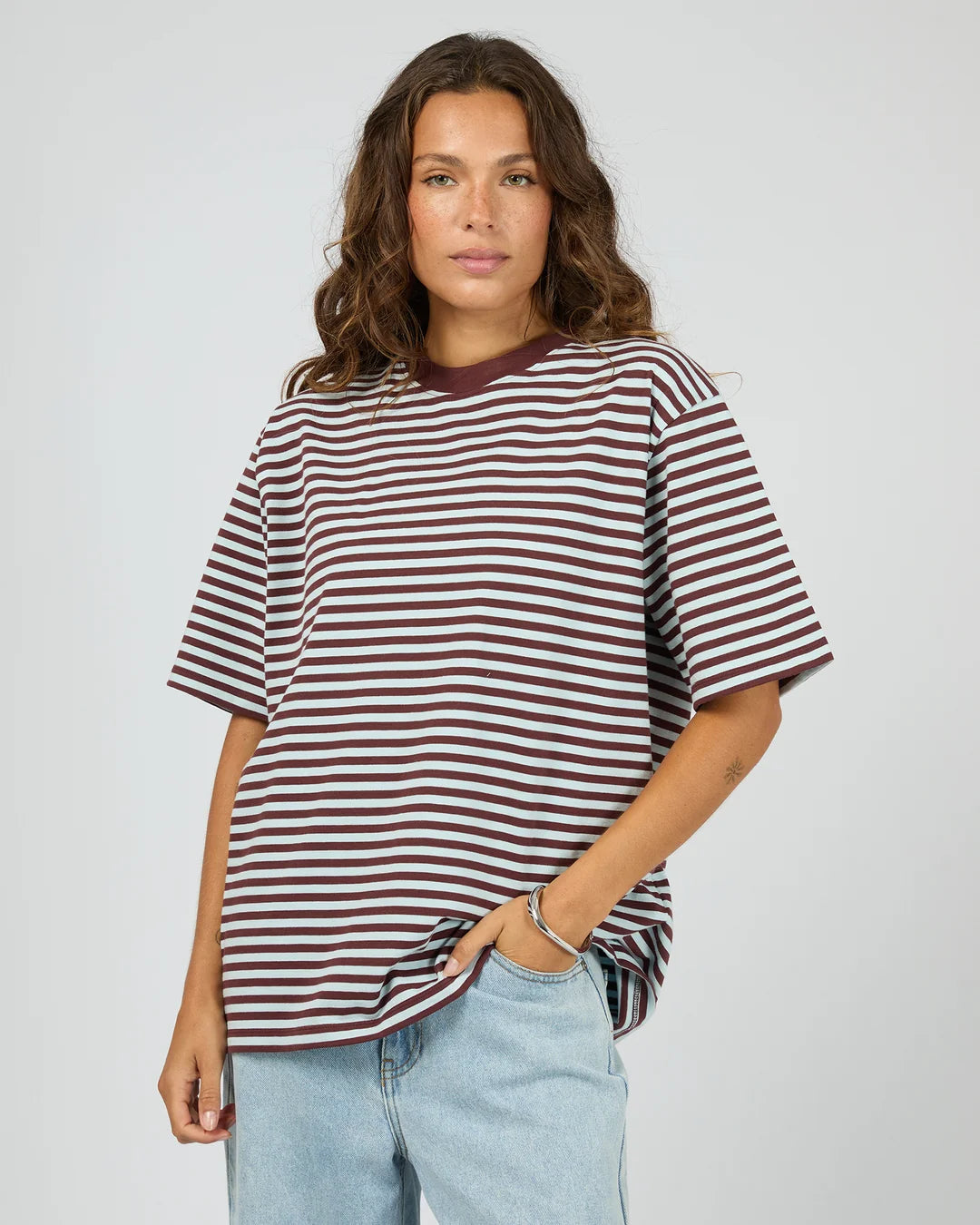Silent Theory - Striped Short Sleeve Tee Light Blue