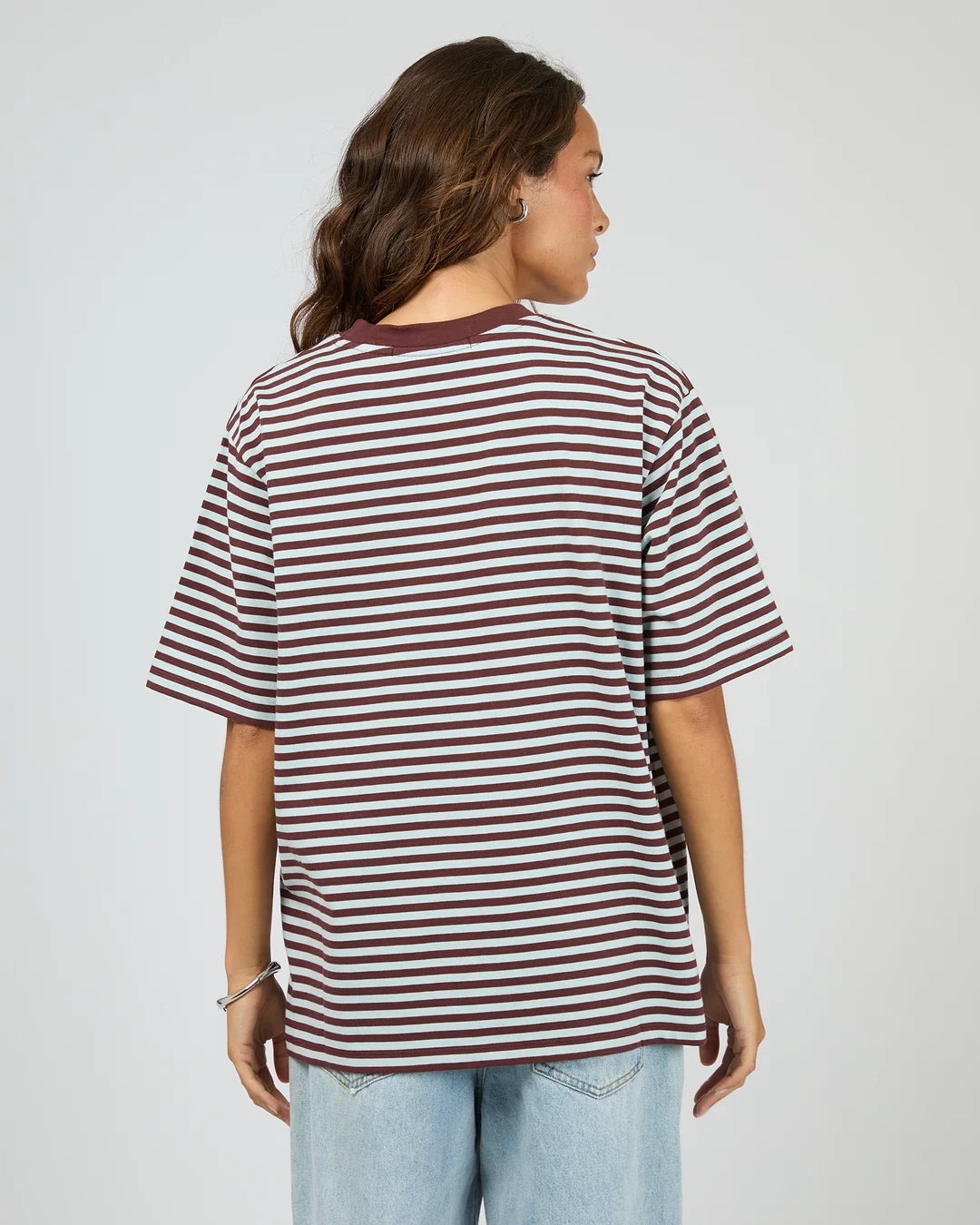 Silent Theory - Striped Short Sleeve Tee Light Blue