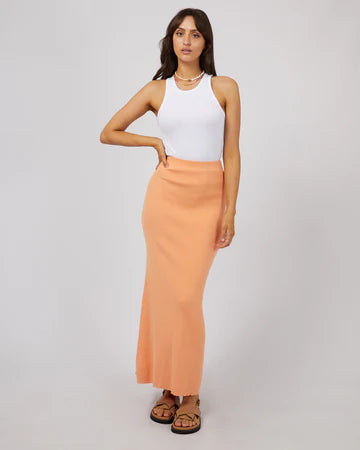 ALL ABOUT EVE - Henley Knit Skirt - Orange