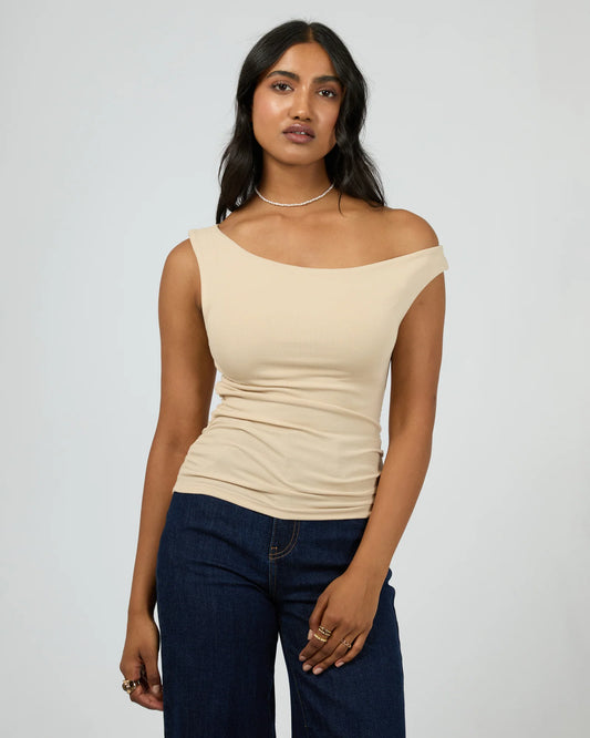 ALL ABOUT EVE Kylie Off Shoulder Top - Oat