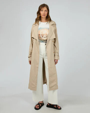 ALL ABOUT EVE Toledo Trench Coat- Bone