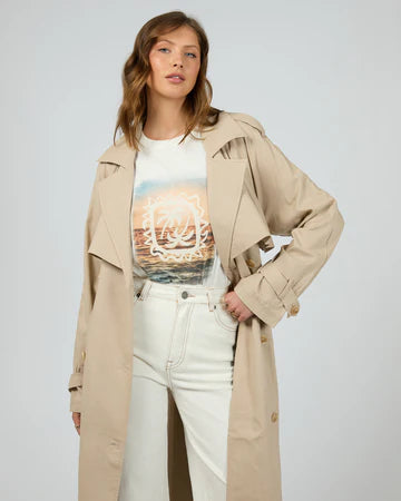 ALL ABOUT EVE Toledo Trench Coat- Bone