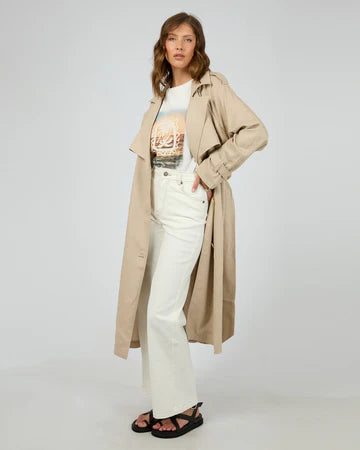 ALL ABOUT EVE Toledo Trench Coat- Bone