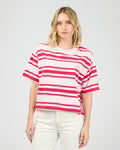 ALL ABOUT EVE Ruby Crop Relaxed Tee - Red / Pink