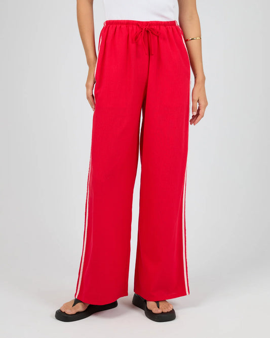ALL ABOUT EVE Mavis Stripe Drawstring Pant - Red