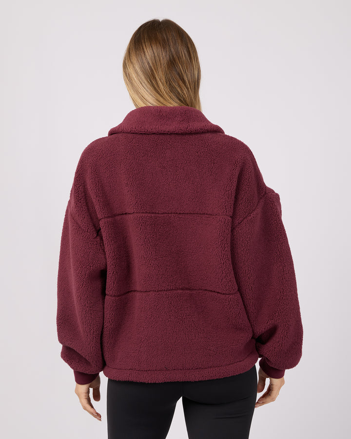 AAE ACTIVE Cosy Club Teddy Jacket - Wine