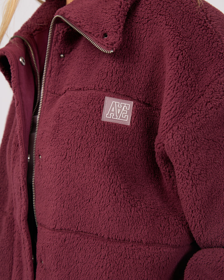 AAE ACTIVE Cosy Club Teddy Jacket - Wine