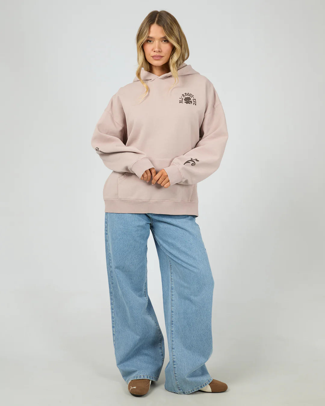 All About Eve Flower Co Relaxed Hoodie - FAWN