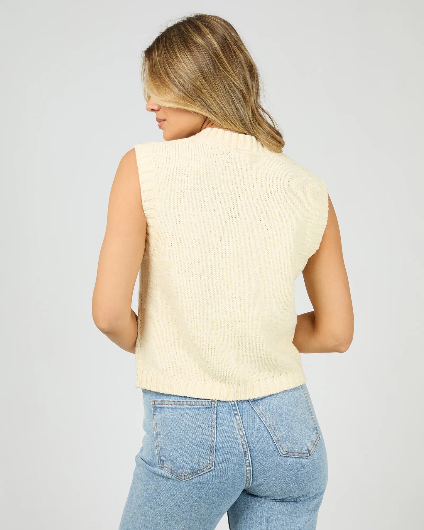 All About Eve Talullah Knit Vest - VINTAGE WHITE