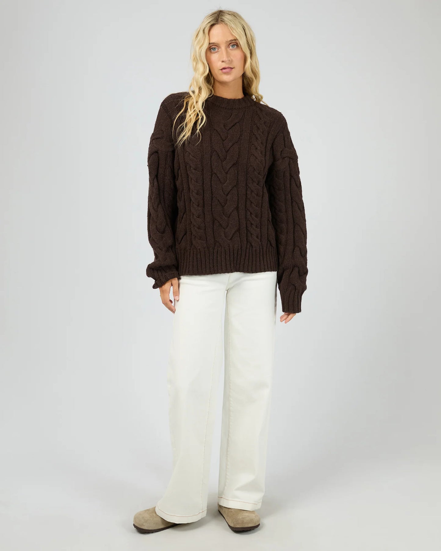ALL ABOUT EVE Higgins Cable Knit - Brown