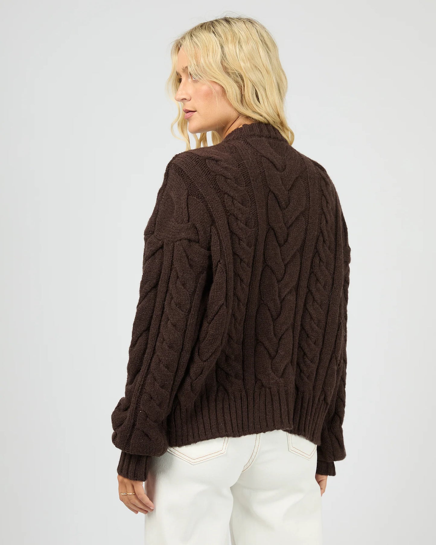 ALL ABOUT EVE Higgins Cable Knit - Brown