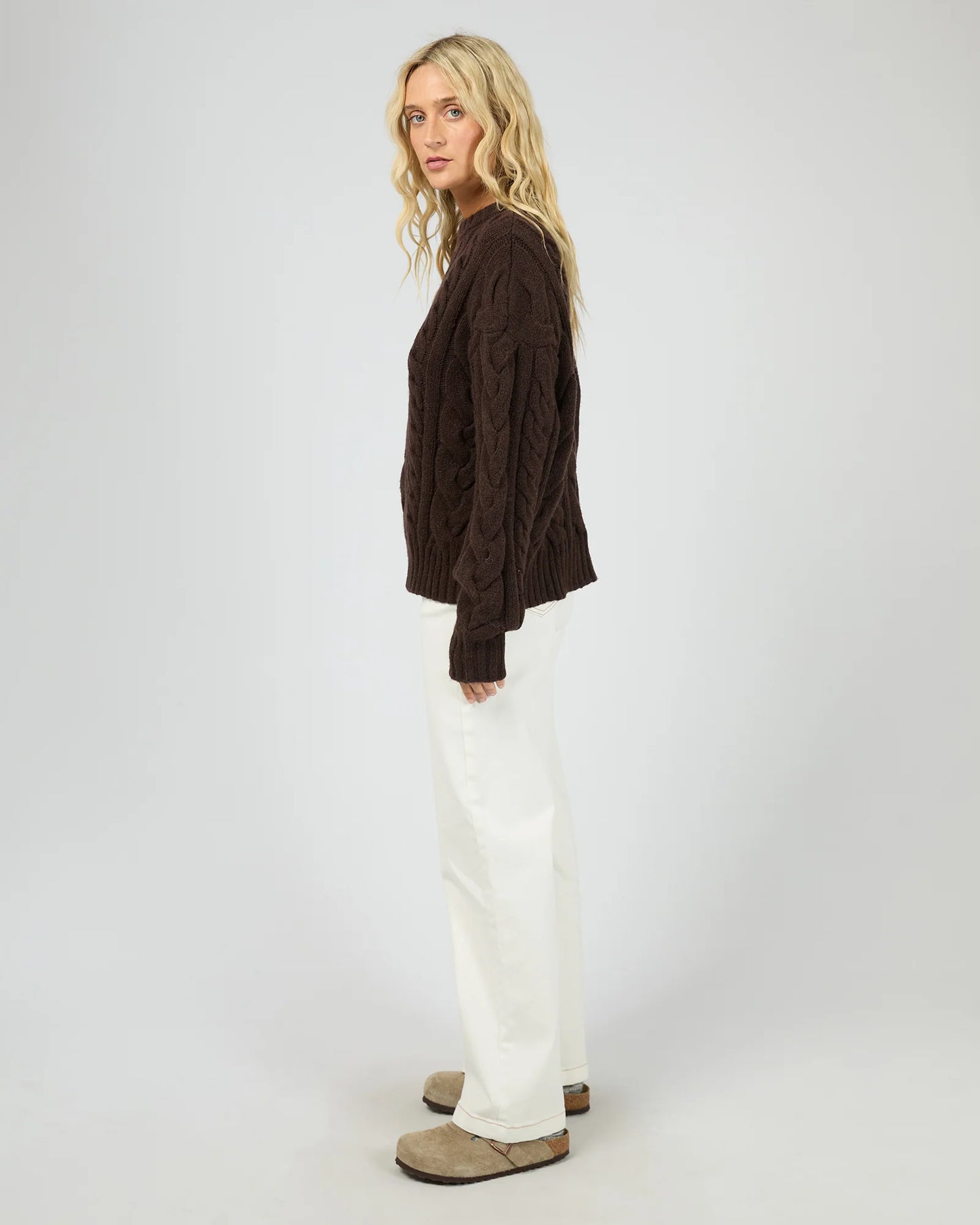 ALL ABOUT EVE Higgins Cable Knit - Brown