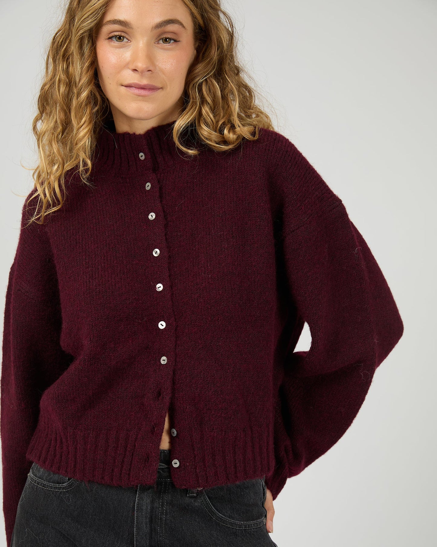 AAE Rosalia Cardigan - Wine
