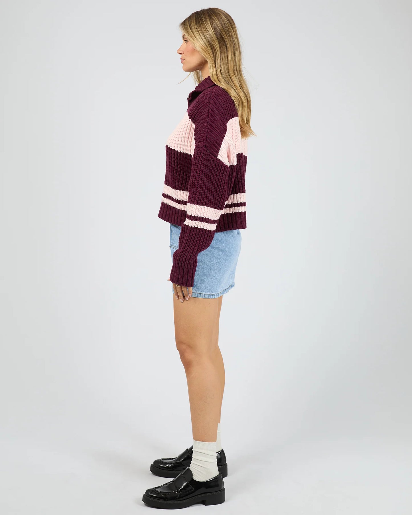 AAE Aida Knit Zip Thru - Wine