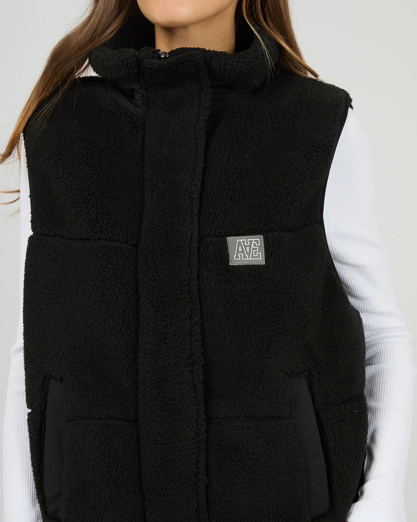 AAE Cosy Club Teddy Vest - Black