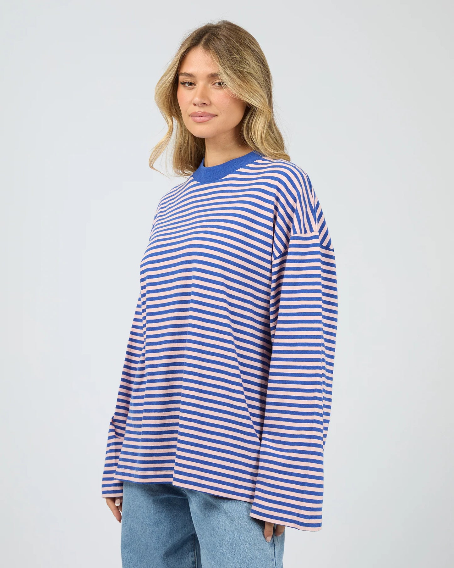 ALL ABOUT EVE Paloma Long Sleeve Stripe Tee - Blue