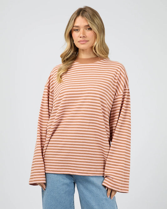 AAE Paloma LS Stripe Tee - Cinnamon
