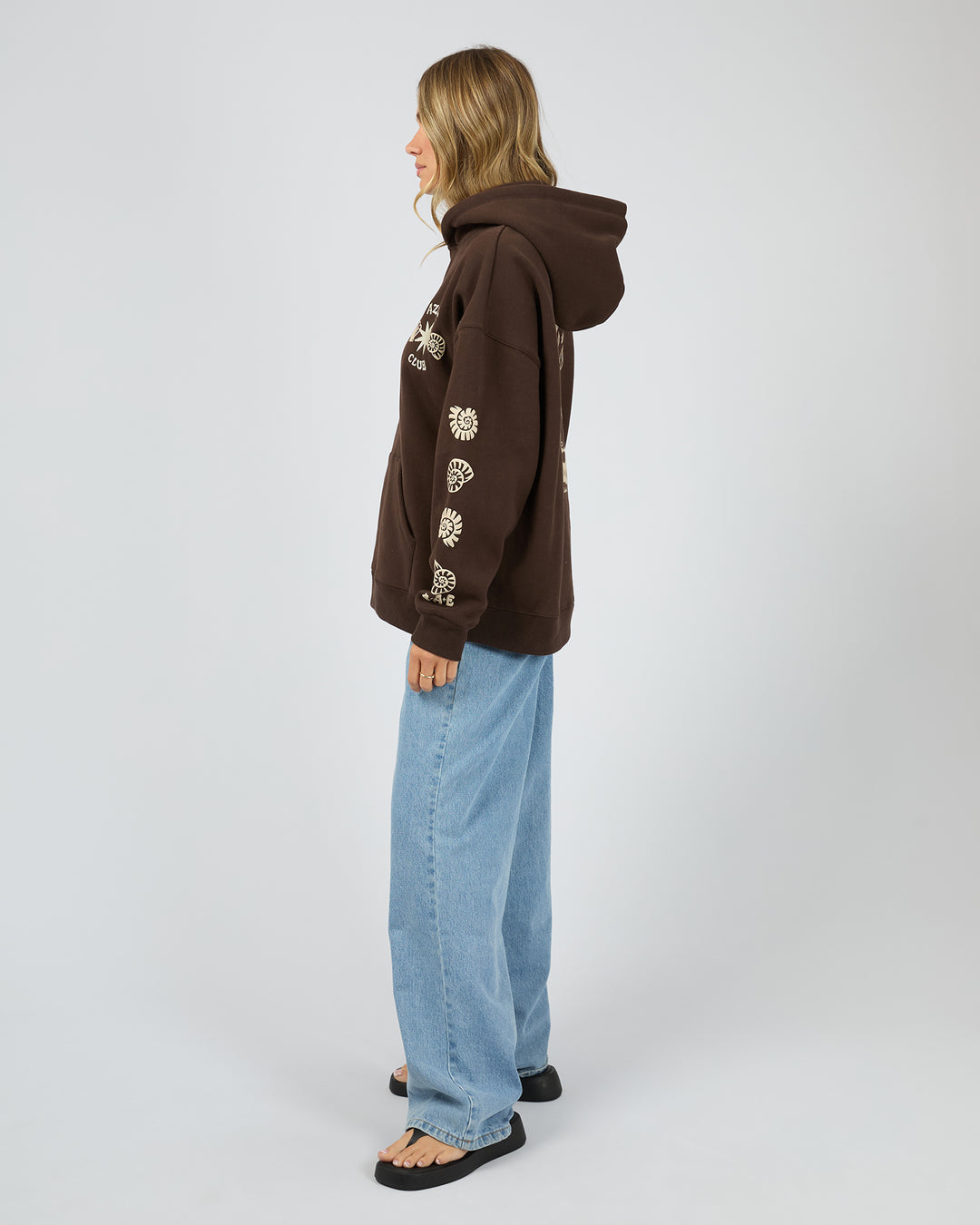 ALL ABOUT EVE Azure Club Relaxed Hoodie - Brown