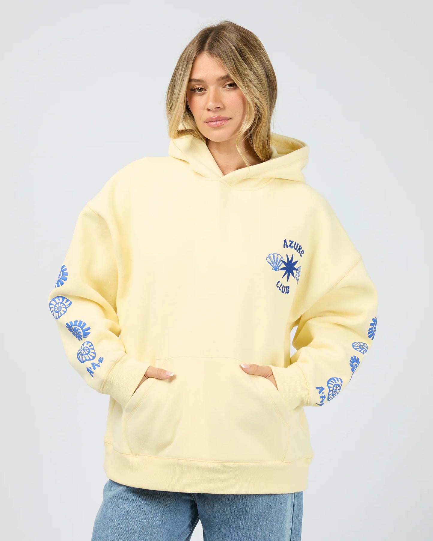 ALL ABOUT EVE Azure Club Relaxed Hoodie - Yellow