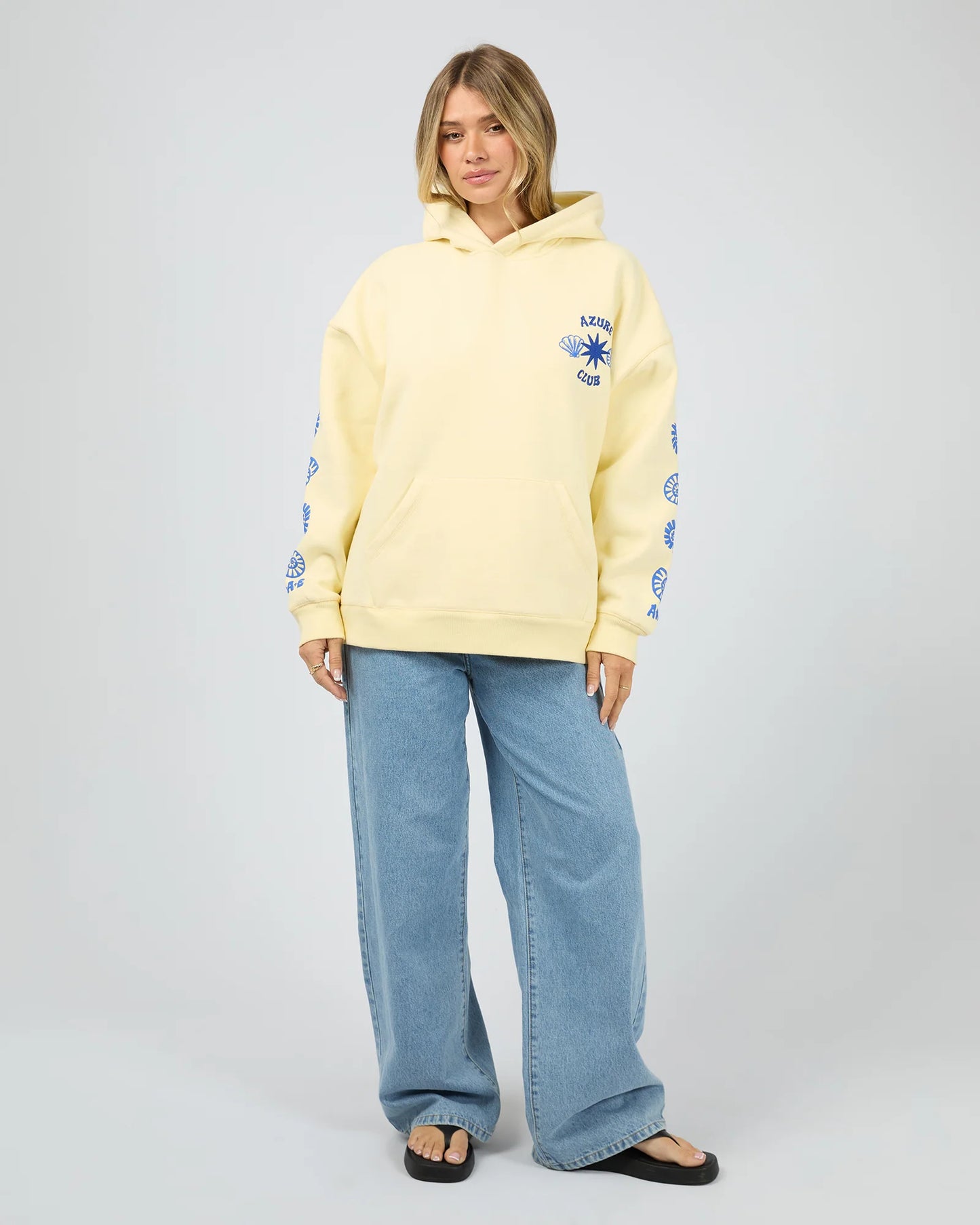 ALL ABOUT EVE Azure Club Relaxed Hoodie - Yellow