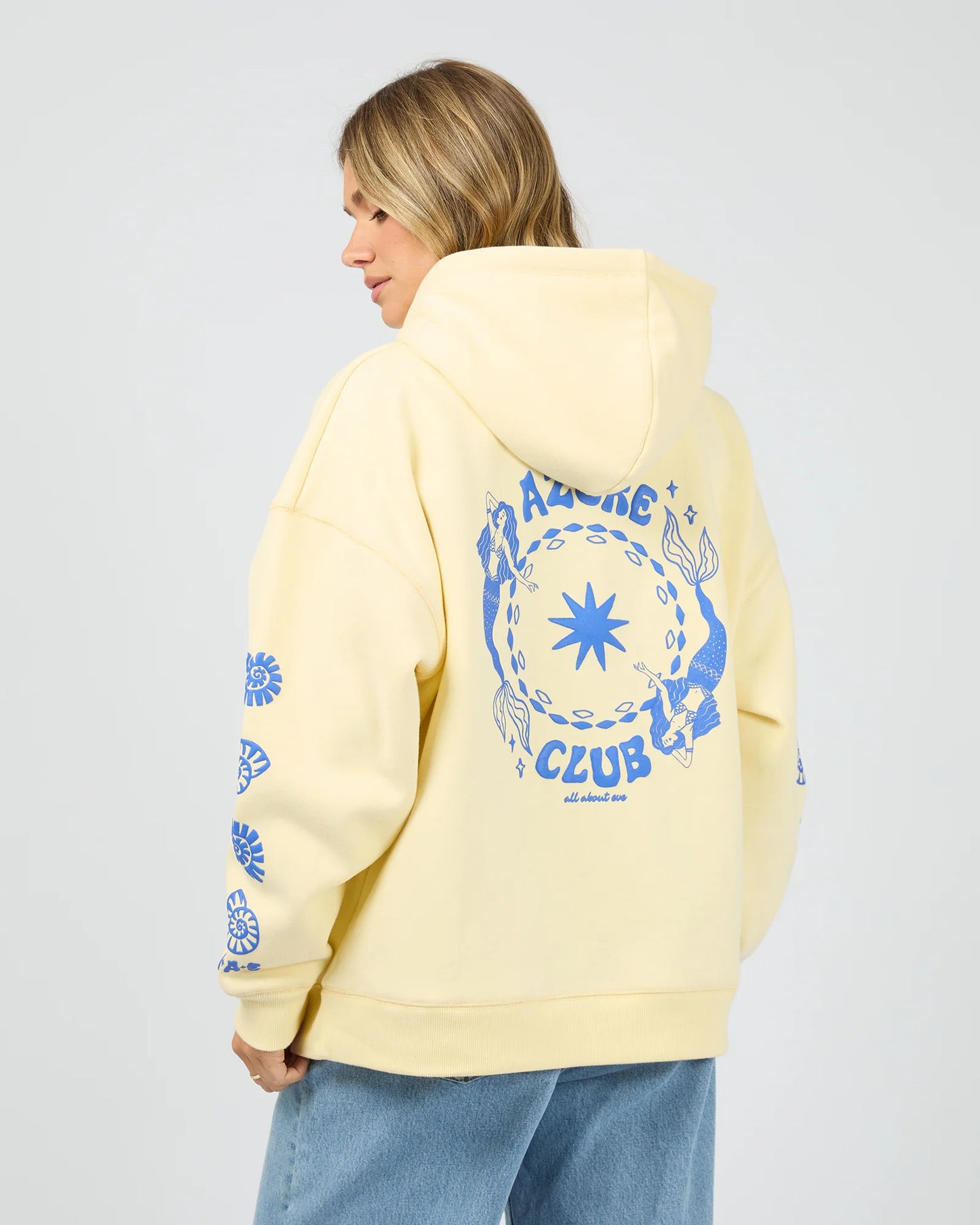 ALL ABOUT EVE Azure Club Relaxed Hoodie - Yellow