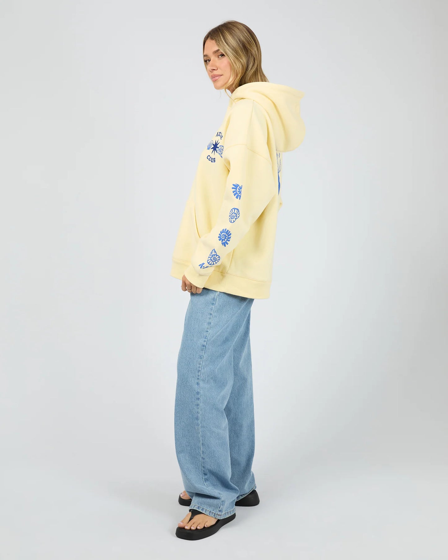 ALL ABOUT EVE Azure Club Relaxed Hoodie - Yellow