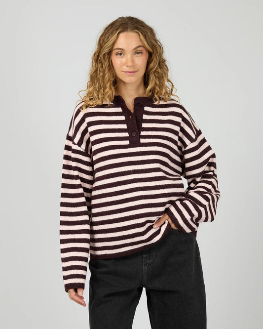 ALL ABOUT EVE Flossie Stripe Knit - Wine