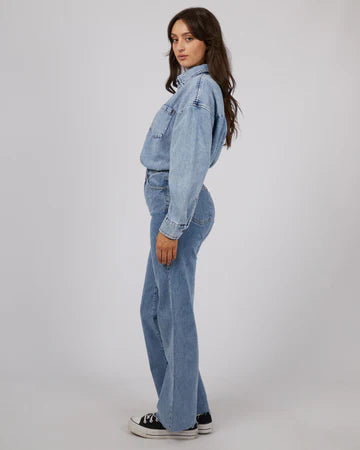 ALL ABOUT EVE Maci Denim Shirt - Light Blue