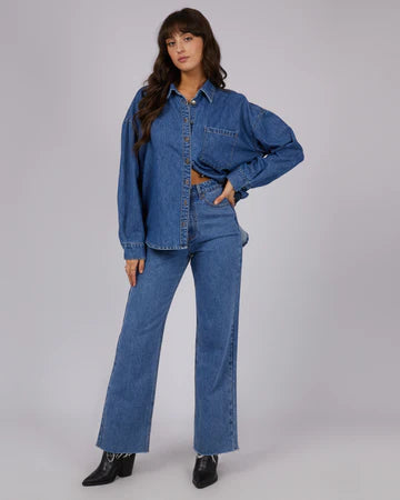 ALL ABOUT EVE Maci Denim Shirt - Heritage Blue