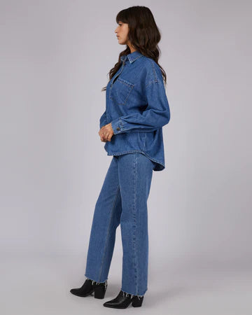 ALL ABOUT EVE Maci Denim Shirt - Heritage Blue