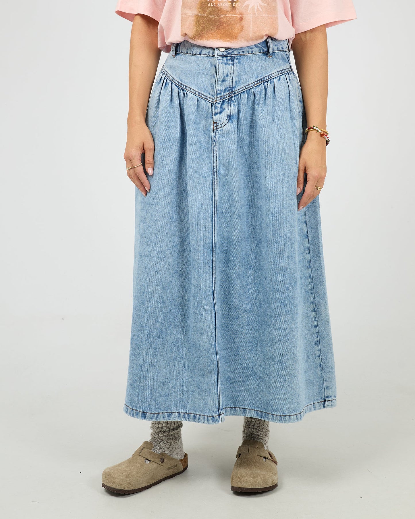 AAE Arlo Maxi Skirt - Light Blue