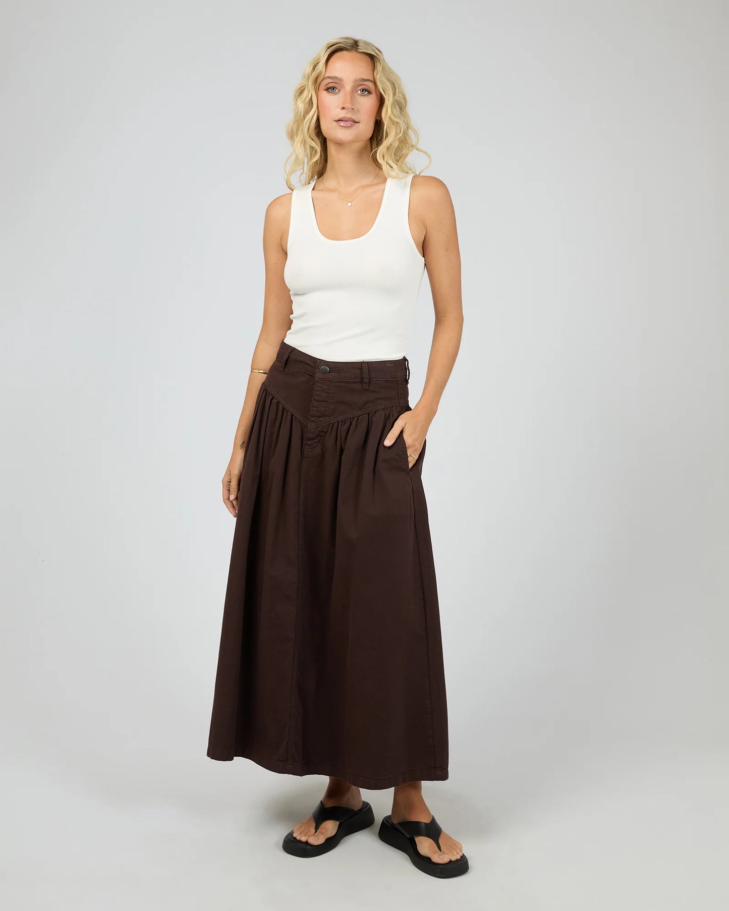 AAE Arlo Maxi Skirt - Brown