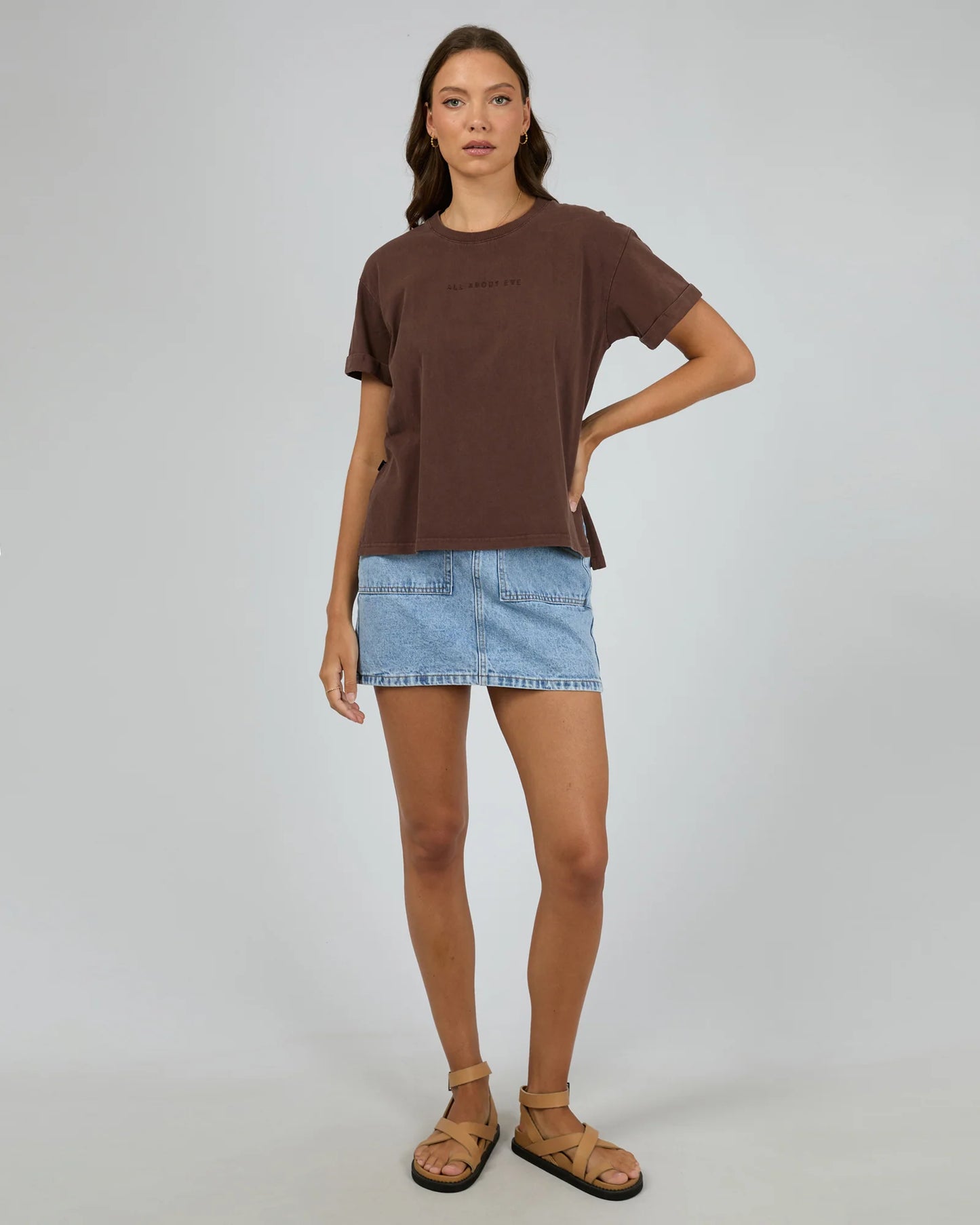 ALL ABOUT EVE Washed Tee - Brown