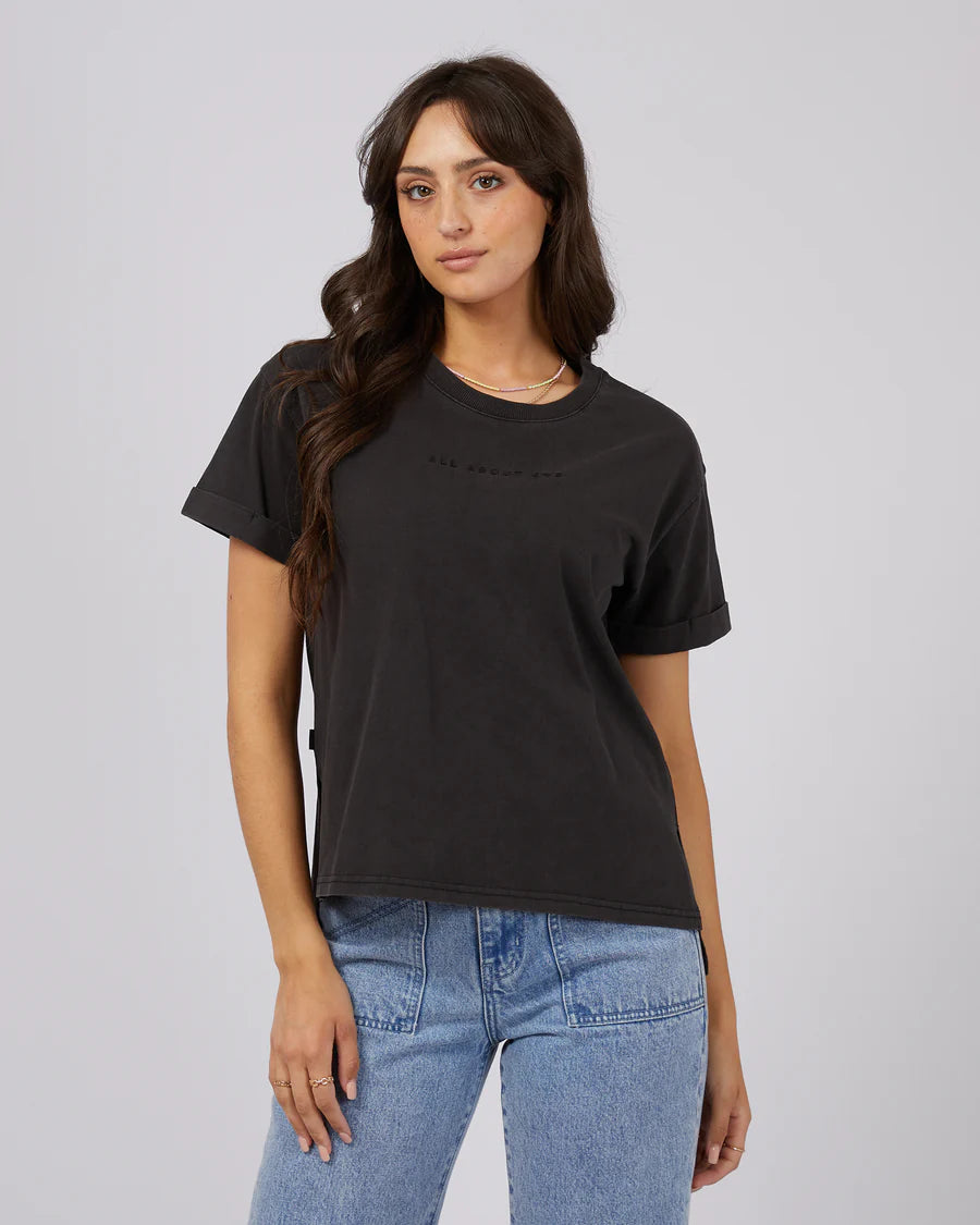 AAE WASHED TEE - Washed Black