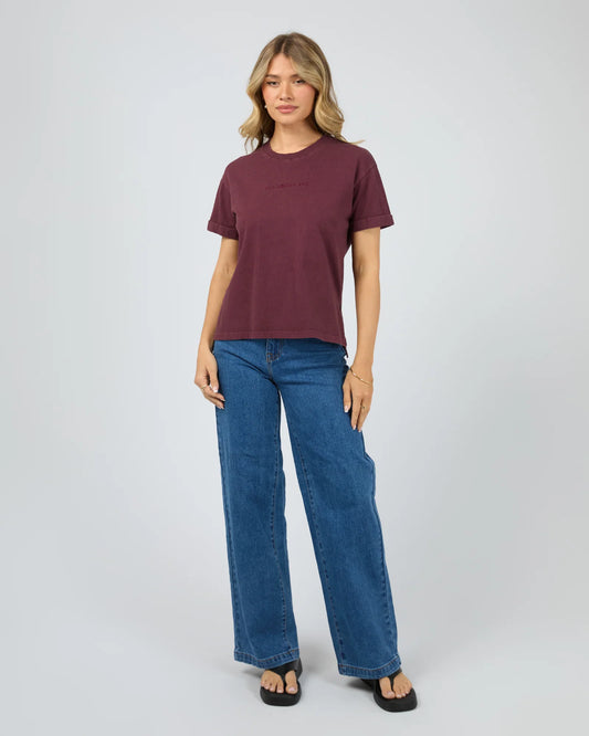 ALL ABOUT EVE Washed Tee - Wine