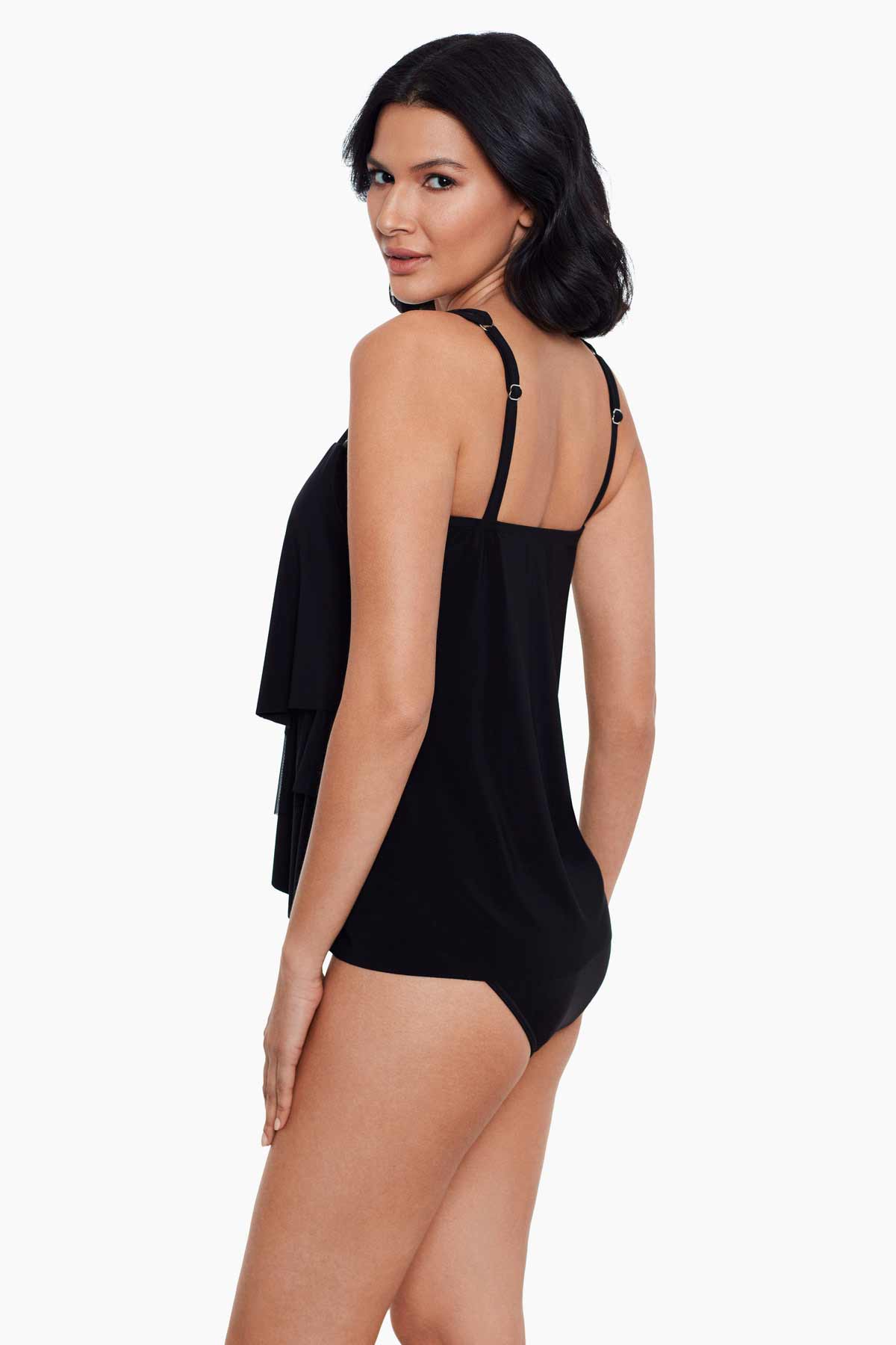 MIRACLESUIT Mirage Floaty Layered Tankini Top DD Cup - Black