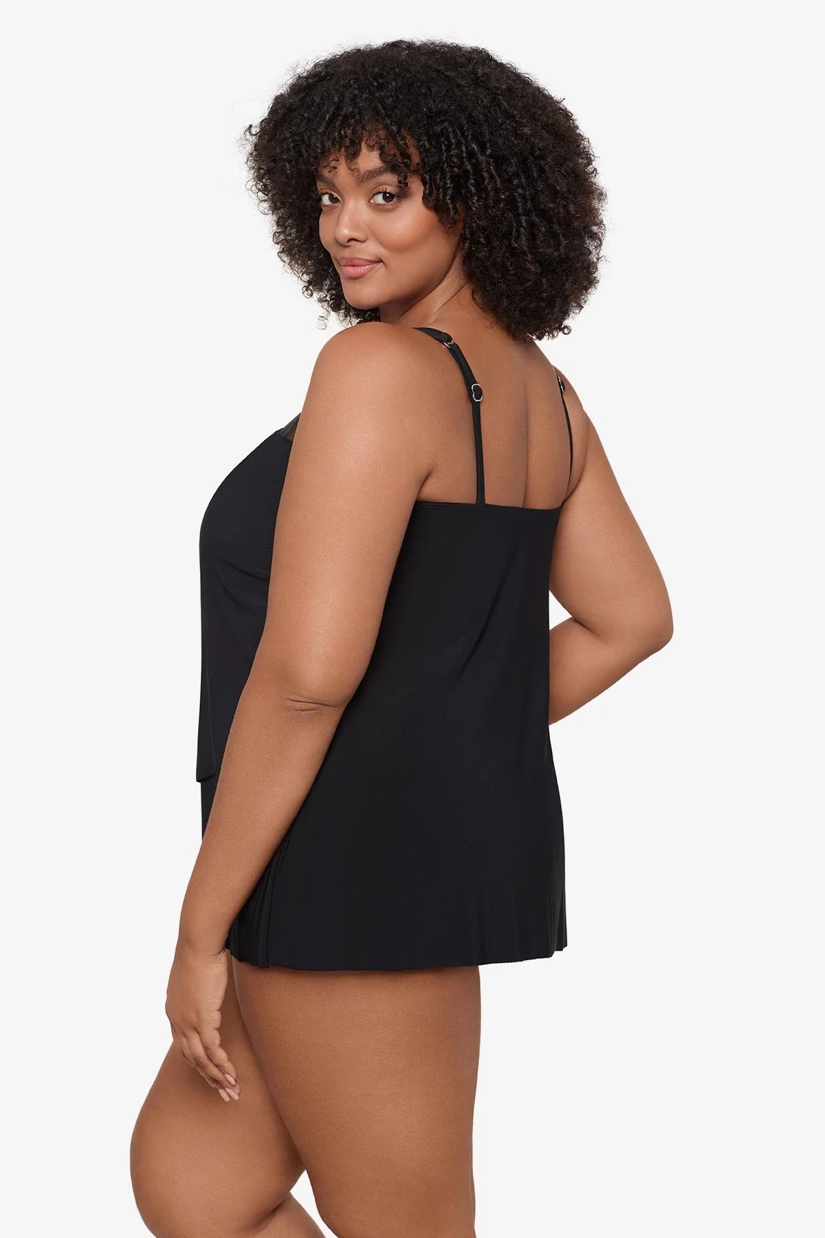 MIRACLESUIT Mirage Floaty Layered Plus Size Tankini Top - Black