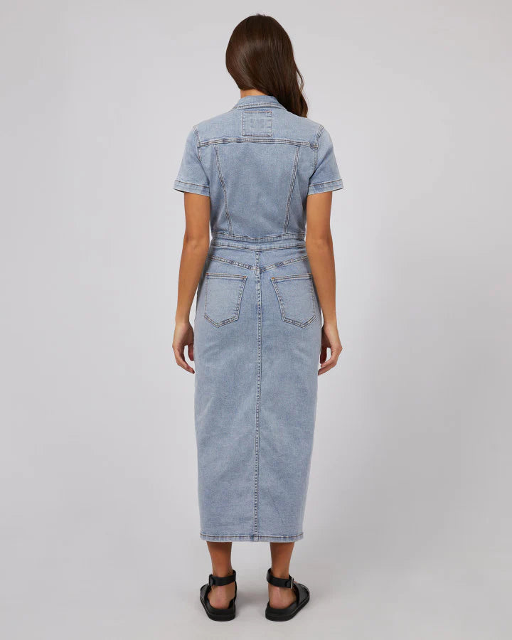 SILENT THEORY BOSTON MIDI DRESS -light Blue