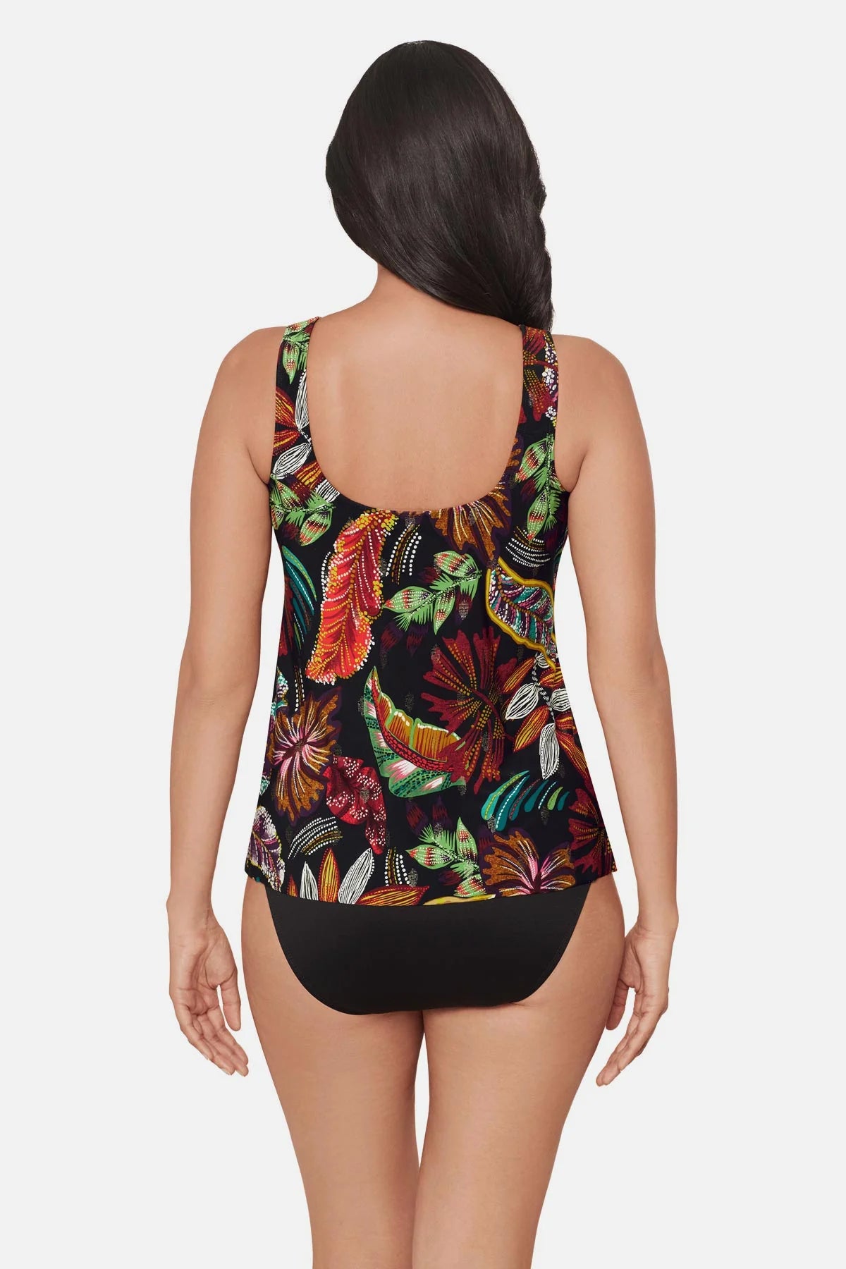 MIRACLESUIT Ursula Pluma Orla Tankini Top - Black/Multi