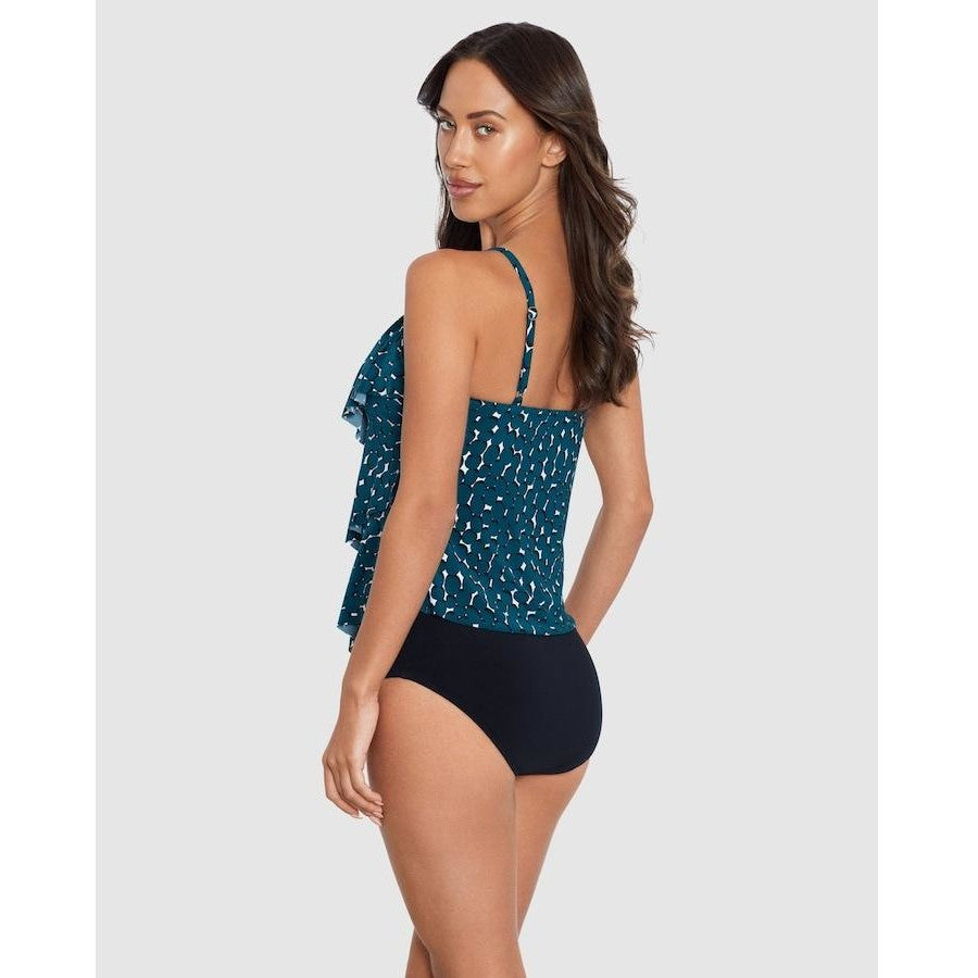 MAGICSUIT Shadow Dot Rita Tiered Tankini Top - Teal/Black