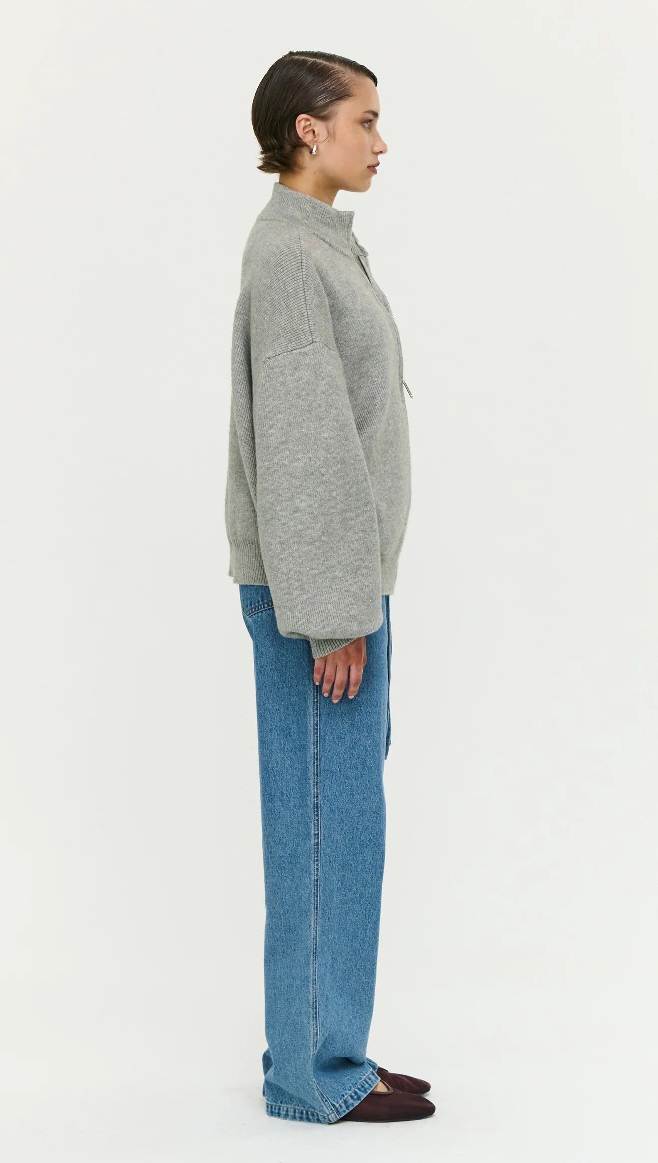 STAPLE THE LABEL Harlow Zip Cardigan - Grey