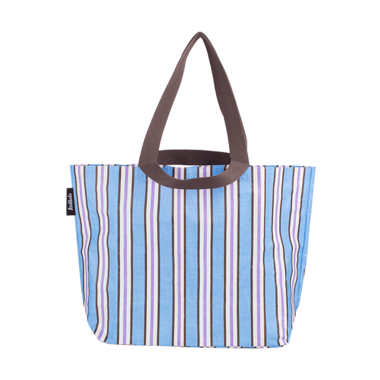 KOLLAB SHOPPER TOTE - Choc Blue Stripe