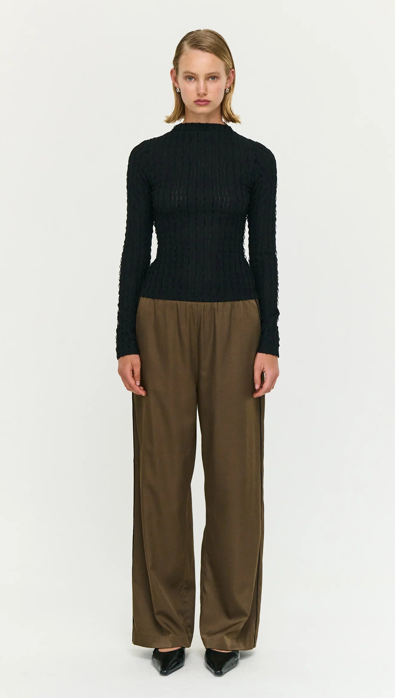 STAPLE THE LABEL Drew High Neck Top - Black