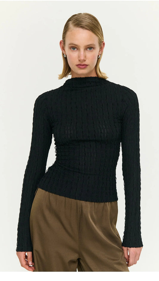 STAPLE THE LABEL Drew High Neck Top - Black