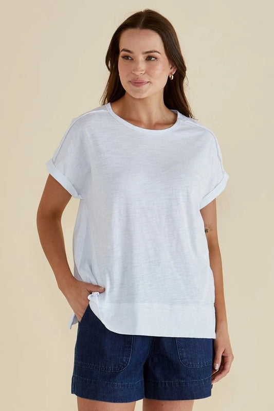 BETTY BASICS Shirley Short Sleeve Tee - White
