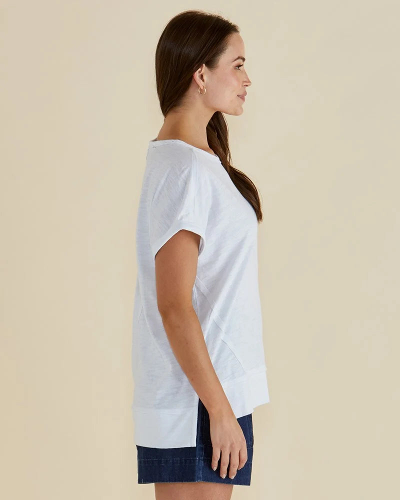 BETTY BASICS Shirley Short Sleeve Tee - White