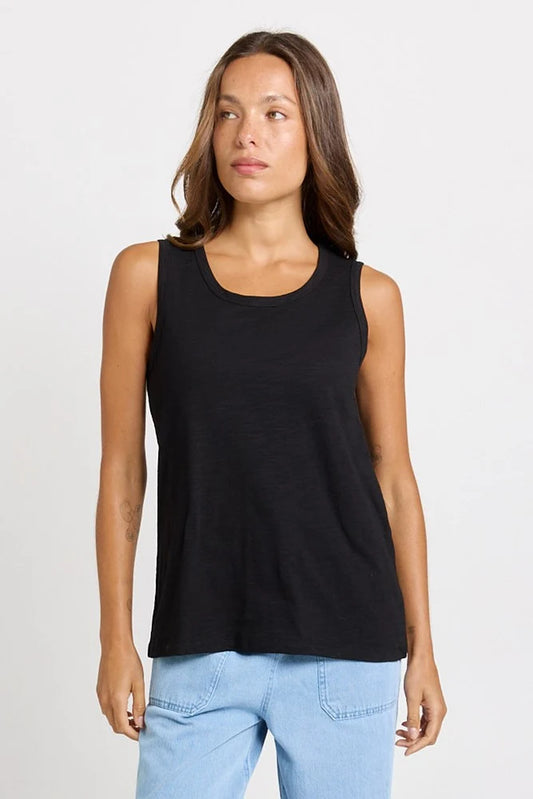 BETTY BASICS Rory Slub Tank - Black